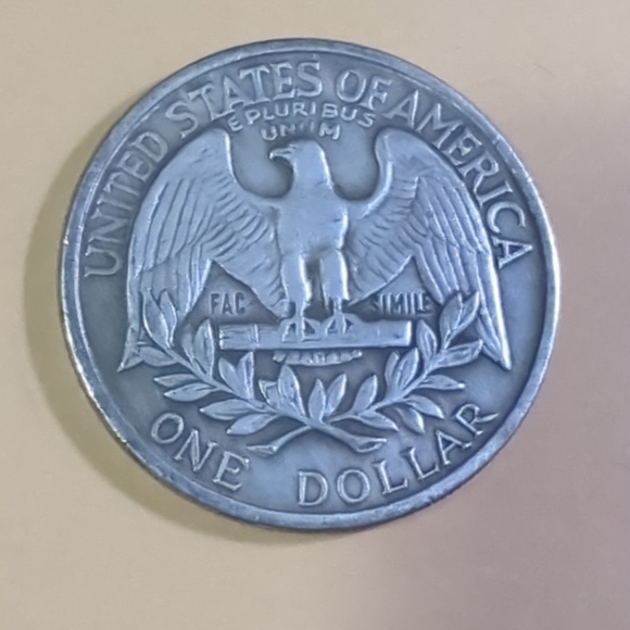 George Washington Oversized Coin 1.5" 1865 Novelty Collectors Alloy Metal - Picture 5 of 7